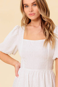 SLEEK DEDICATION IVORY WOVEN MDI DRESS