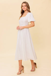 SLEEK DEDICATION IVORY WOVEN MDI DRESS