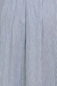 COZY GARDEN IVORY BLUE WOVEN MIDI DRESS