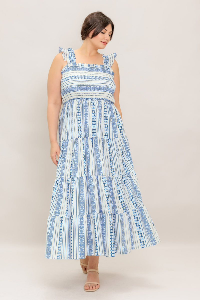 MIDSUMMER PETALS WOVEN MIDI DRESS
