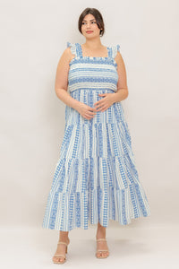 MIDSUMMER PETALS WOVEN MIDI DRESS