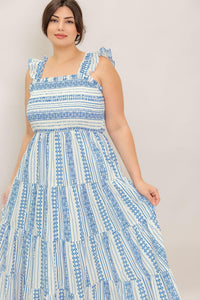 MIDSUMMER PETALS WOVEN MIDI DRESS