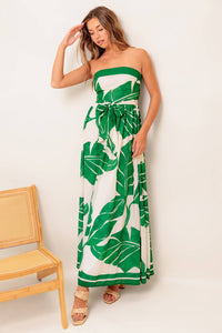 PURE MOMENT GREEN WOVEN ANKLE DRESS