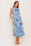 OCEAN PETALS WOVEN MIDI DRESS