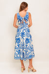 OCEAN PETALS WOVEN MIDI DRESS
