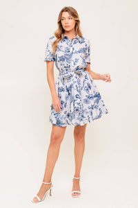 WILDFLOWER ROMANCE WOVEN MINI SHIRT DRESS