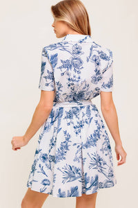 WILDFLOWER ROMANCE WOVEN MINI SHIRT DRESS