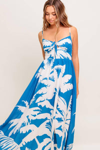SLOW MORNINGS NAVY WOVEN MAXI DRESS