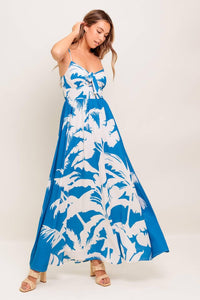SLOW MORNINGS NAVY WOVEN MAXI DRESS