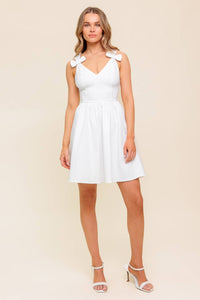 LOVABLE SPIRIT WHITE DENIM WOVEN MINI DRESS