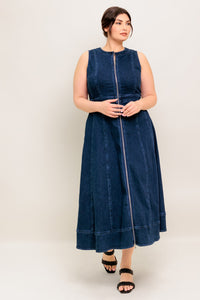 RAW BEAUTY DENIM MIDI DRESS