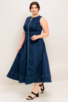 RAW BEAUTY DENIM MIDI DRESS