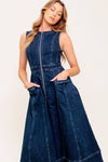RAW BEAUTY DENIM MIDI DRESS