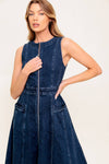 RAW BEAUTY DENIM MIDI DRESS
