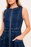 RAW BEAUTY DENIM MIDI DRESS