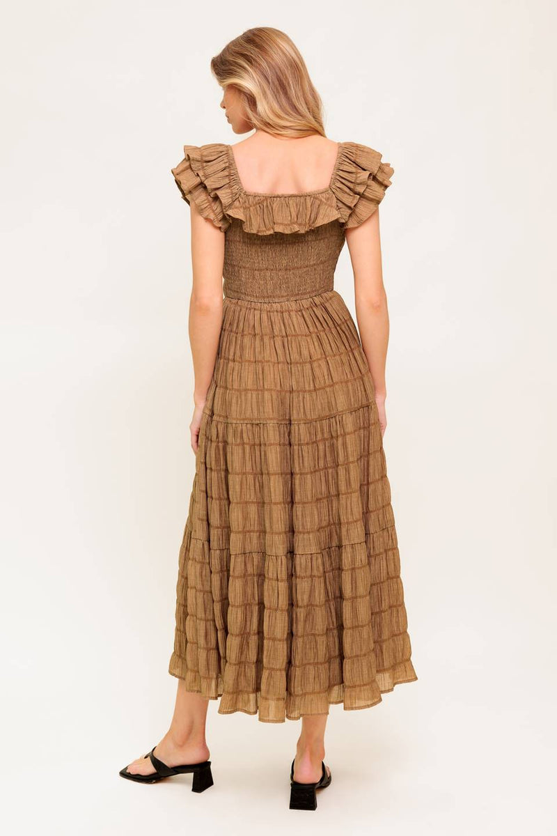NATURAL BALANCE WOVEN MIDI DRESS