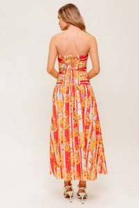 PEONY STORM DANCE WOVEN MIDI DRESS