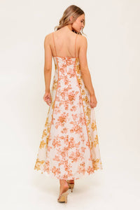 SANDSTONE PETAL WOVEN MIDI DRESS