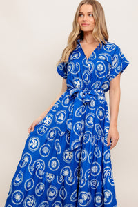 GREEK ISLE MEDALLION WOVEN MIDI DRESS