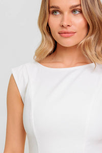 CANDLE VINE WHITE DENIM WOVEN MIDI DRESS