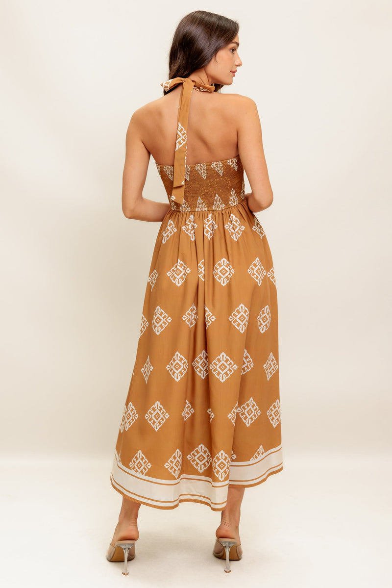 OASIS STORY WOVEN MIDI DRESS