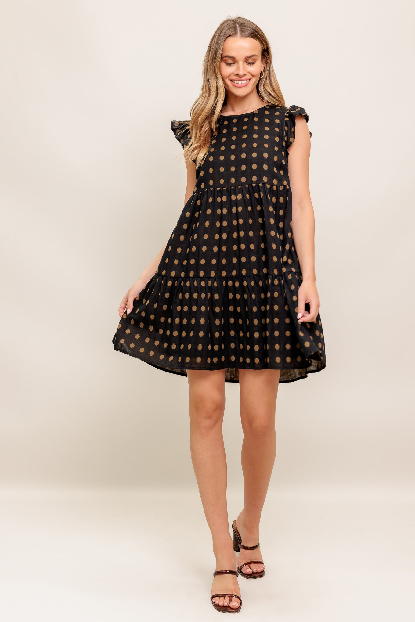 POLKA BREEZE WOVEN MINI DRESS