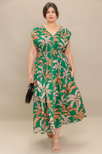 LUSH STILLNESS WOVEN MIDI DRESS