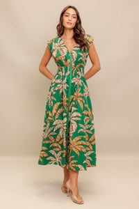 LUSH STILLNESS WOVEN MIDI DRESS