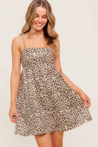 TOO SWEET LEOPARD WOVEN MINI DRESS