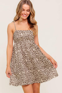 TOO SWEET LEOPARD WOVEN MINI DRESS