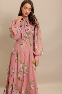 BLUSH BOTANICA WOVEN MIDI DRESS
