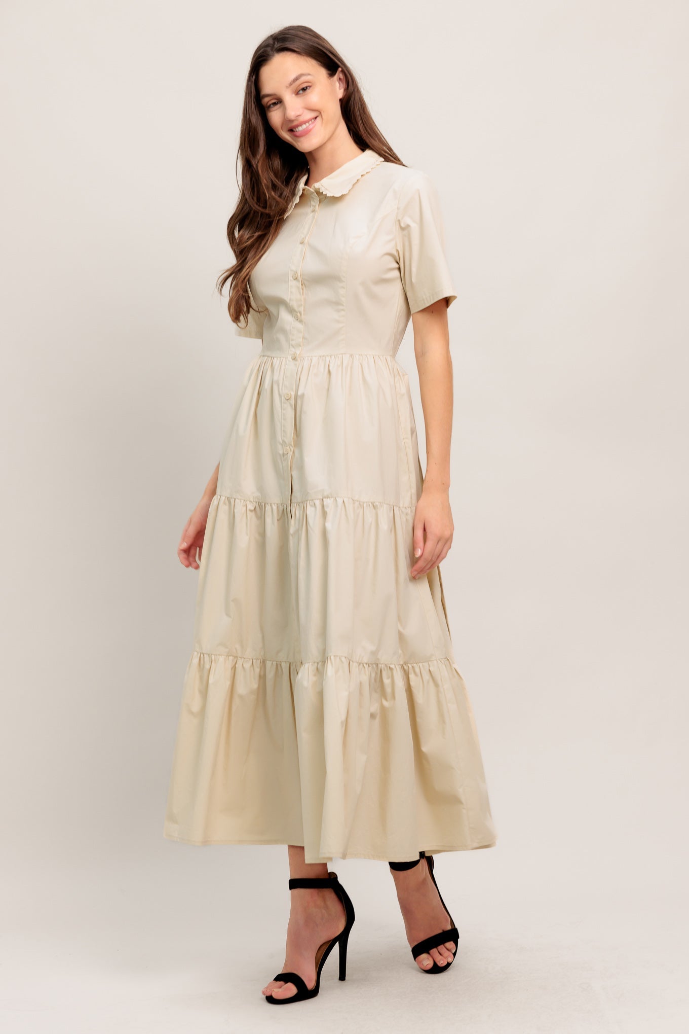 WORTH THE WAIT WOVEN MIDI DRESS