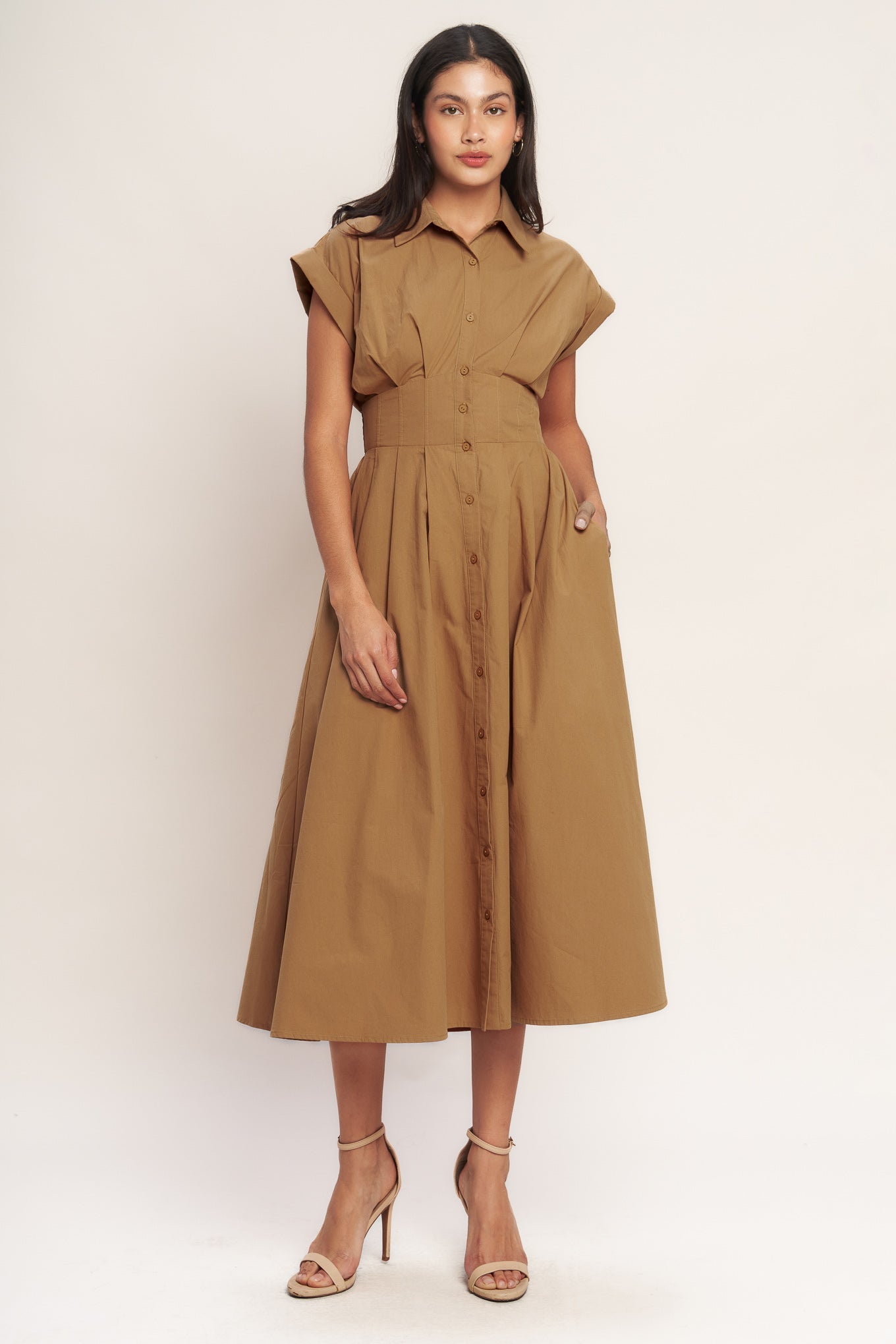 LOVE YOU MORE WOVEN MIDI DRESS