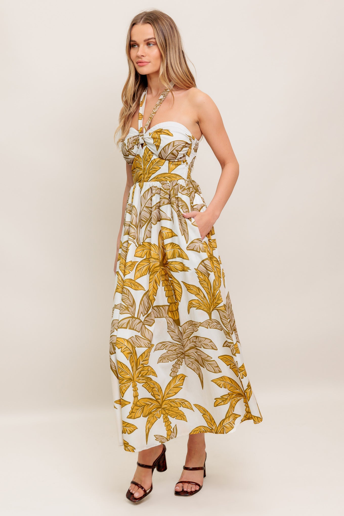 PETITE LOVE WOVEN MIDI DRESS