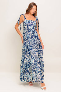 ISLAND SERENADE NAVY WOVEN MAXI DRESS