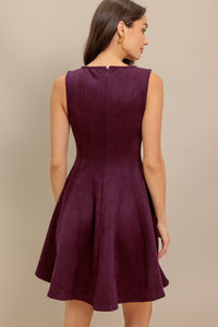 WINE IN THE SUN FAUX SUEDE MINI DRESS
