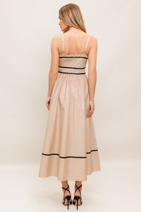 QUIET LUXE STRAP WOVEN MIDI DRESS