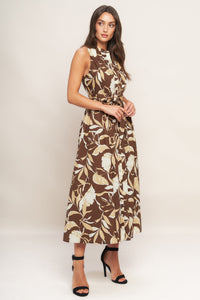 ELEGANT BLOOM WOVEN MIDI DRESS