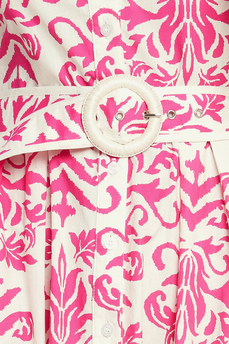 FESTA BLOSSOM WOVEN MIDI SHIRT DRESS