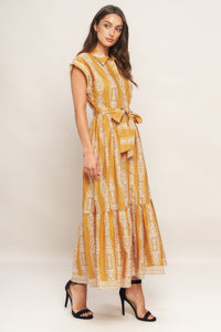 DESERT BLOOM WOVEN MIDI DRESS