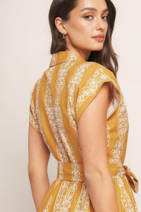 DESERT BLOOM WOVEN MIDI DRESS