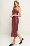 RUNWAY TREND FAUX LEATHER MIDI DRESS