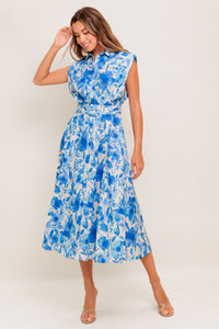 FRESHLY PICKED BLUE WOVEN MIDI DRESS