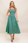 VERDE ELEGANTE WOVEN MIDI DRESS