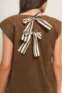 QUIET LUXURY EDGE FAUX SUEDE MIDI SHIFT DRESS