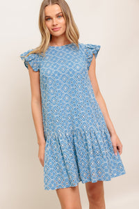 CUPCAKE SMILE WOVEN EYELET BABYDOLL DRESS