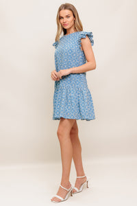 CUPCAKE SMILE WOVEN EYELET BABYDOLL DRESS