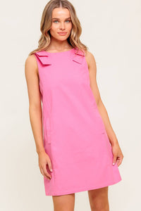 IN MY DREAMS PINK WOVEN MINI DRESS