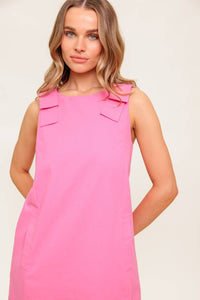 IN MY DREAMS PINK WOVEN MINI DRESS