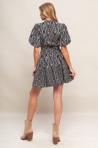 ORNATE BLOOM WOVEN MINI DRESS